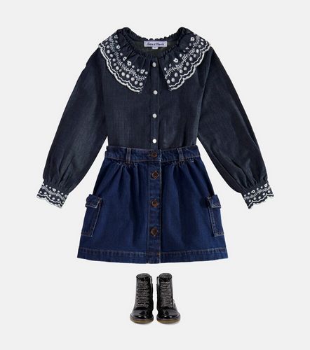 Camisa de denim bordada - Tartine et Chocolat - Modalova