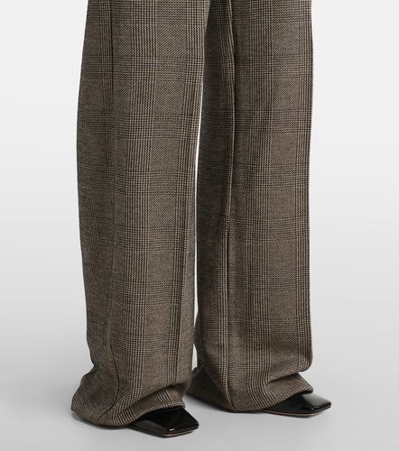 Cognac houndstooth wool-blend straight pants - Max Mara - Modalova