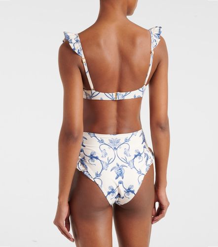 Kiwi printed ruffled bikini top - Agua by Agua Bendita - Modalova