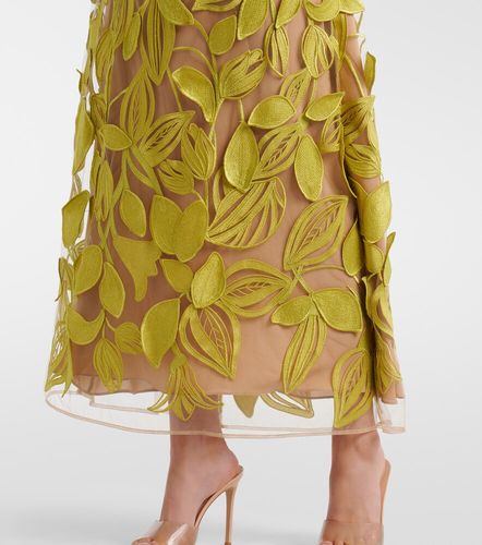 Embroidered silk-blend midi dress - Elie Saab - Modalova