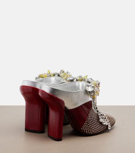 Mules patchwork in pelle con decorazione - Dries Van Noten - Modalova