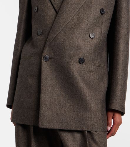 Herringbone double-breasted wool blazer - Saint Laurent - Modalova