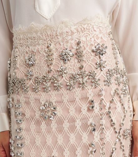 Dena embellished lace pencil skirt - Costarellos - Modalova