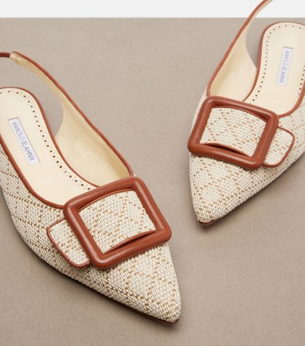 Maylura raffia-effect slingback flats - Manolo Blahnik - Modalova