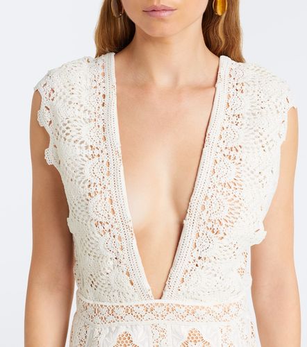 Vestido midi de croché bordado - Johanna Ortiz - Modalova