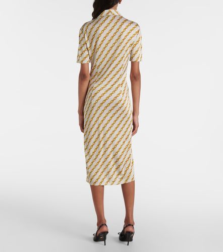 Abito chemisier Chain Stripe in raso - Versace - Modalova
