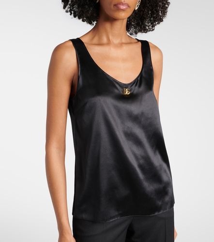 DG silk-blend satin tank top - Dolce&Gabbana - Modalova