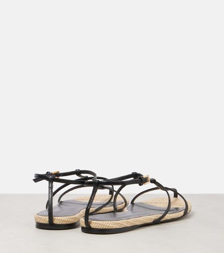 Cage leather raffia-trimmed sandals - Khaite - Modalova