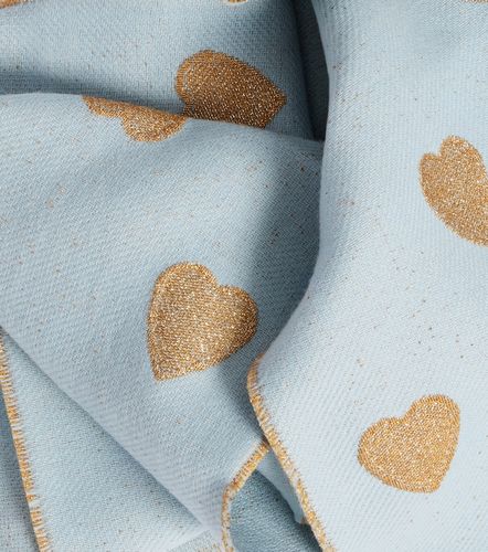 Heart fringed wool-blend scarf - Valentino Garavani - Modalova