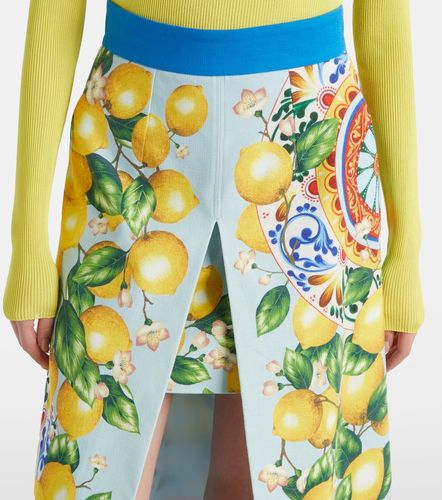 Falda midi en mezcla de algodón estampada - Dolce&Gabbana - Modalova