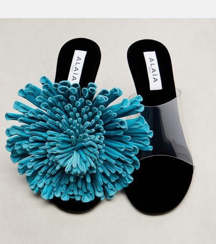 Alaïa Mules 90 in pelle e PU con applicazioni floreali - Alaia - Modalova