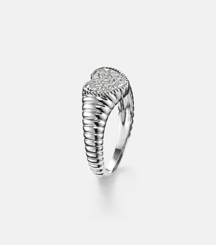 Baby 9kt white gold pinky ring with diamonds - Yvonne Leon - Modalova