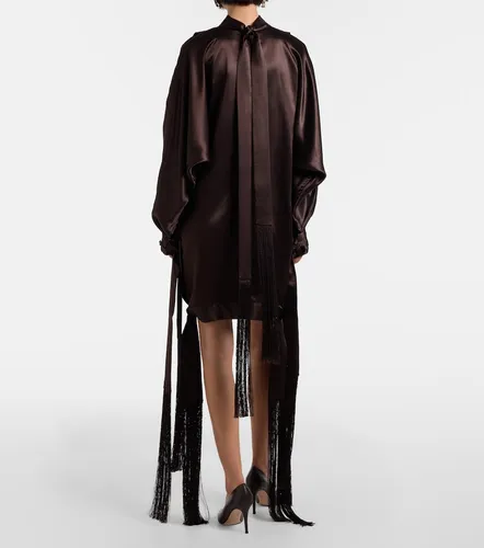 Vestido corto de satén con flecos - Ferragamo - Modalova