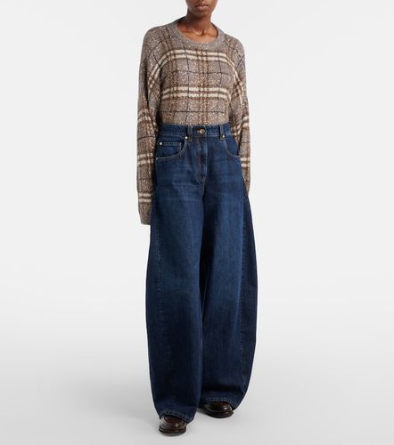 Jeans barrel con pelle - Brunello Cucinelli - Modalova