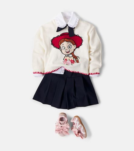 Zapatillas de piel con lazo - Monnalisa - Modalova