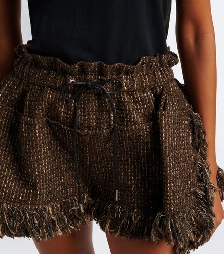 Fringed wool-blend tweed shorts - Sacai - Modalova