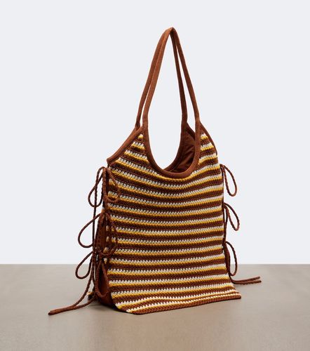 Miu Miu Ivy crochet striped shopper - Miu Miu - Modalova