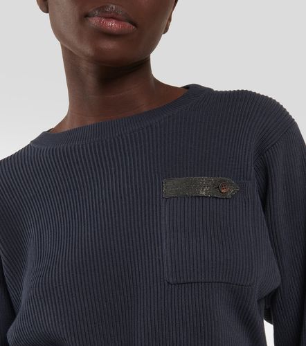 Jersey de algodón acanalado cropped - Brunello Cucinelli - Modalova