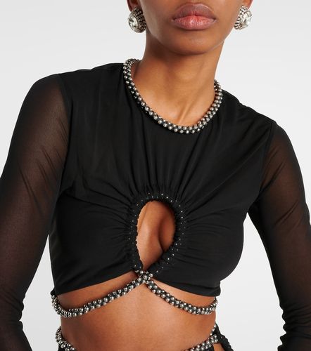 Top cropped in jersey con cut-out - Dion Lee - Modalova