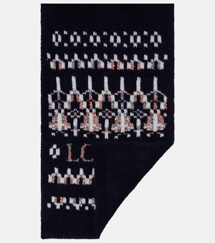 Logo sequined wool-blend jacquard scarf - Loewe - Modalova