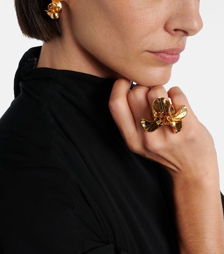 Anillo Anemone de plata de ley bañada en oro - Bottega Veneta - Modalova