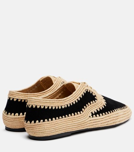 Strength raffia and suede Derby shoes - Gabriela Hearst - Modalova