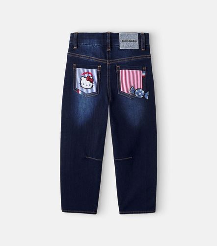 X Hello Kitty jeans rectos con parche - Monnalisa - Modalova