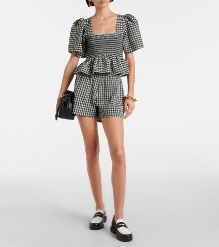 Ganni Shorts de sirsaca a cuadros - Ganni - Modalova
