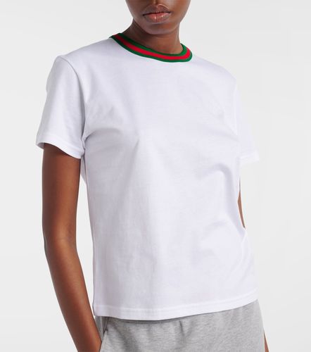 T-shirt in jersey di cotone Webstripe - Gucci - Modalova