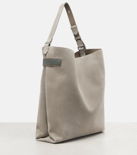 Borsa Essence Monili Large in suede - Brunello Cucinelli - Modalova
