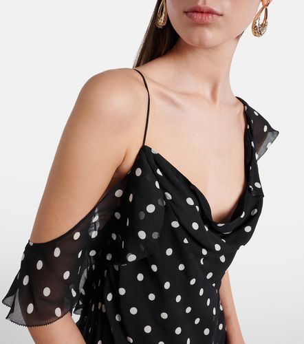 Polka-dot ruffled georgette gown - Self-Portrait - Modalova