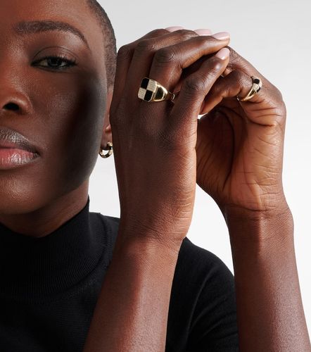 Damier 9kt ring with diamonds and onyx - Yvonne Leon - Modalova