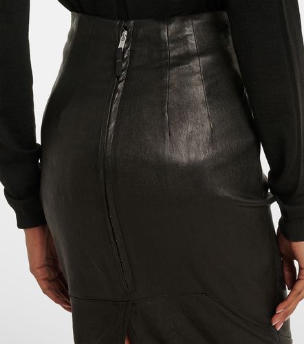 Gonna Dirt Pillar in pelle e misto cotone - Rick Owens - Modalova