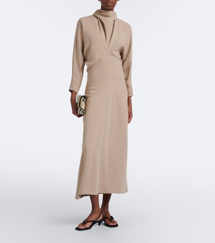 Vestido midi de cady drapeado con lazada - Toteme - Modalova