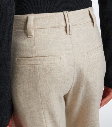Pantaloni in lana e cashmere a gamba larga - Brunello Cucinelli - Modalova