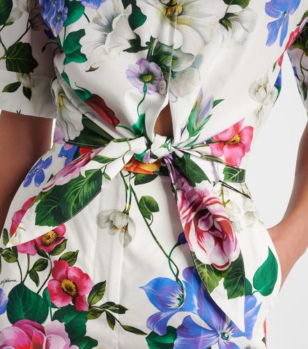 Camicia cropped in cotone con stampa - Dolce&Gabbana - Modalova