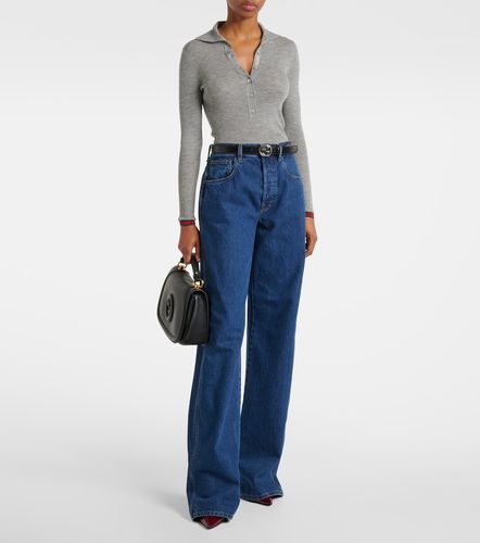 Polopullover Web Stripe aus Kaschmir und Seide - Gucci - Modalova