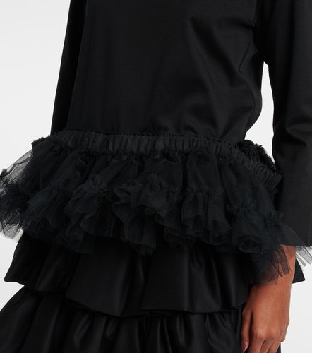 Top de algodón con ribete de tul - Noir Kei Ninomiya - Modalova