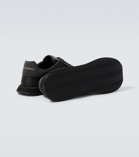 Leather-trimmed canvas sneakers - Dolce&Gabbana - Modalova