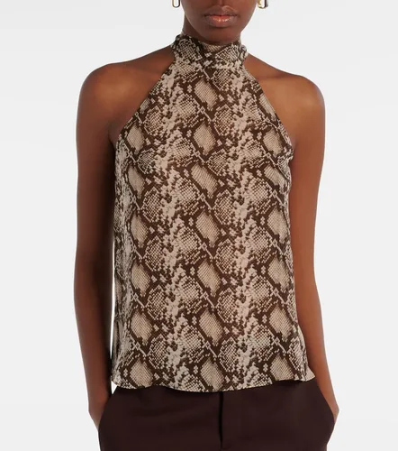 Alla snake-print halterneck silk top - Nili Lotan - Modalova