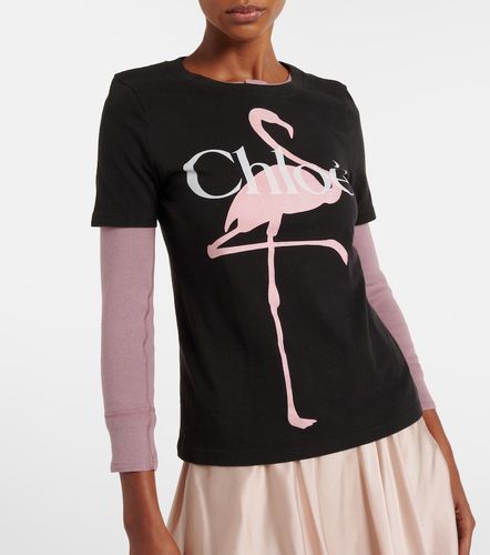 Chloé Camiseta de jersey de algodón con logo - Chloe - Modalova