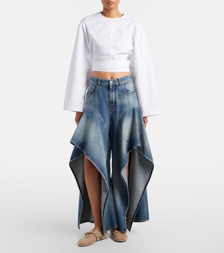 Alaia Ruffled wide-leg jeans - Alaia - Modalova