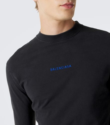 Camiseta de jersey de algodón con logo - Balenciaga - Modalova