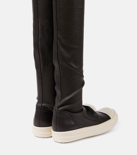 Stocking knee-high leather sneakers - Rick Owens - Modalova