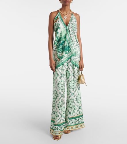 Pantalones palazzo de seda estampados - Camilla - Modalova
