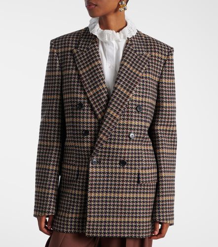 Houndstooth double-breasted wool blazer - Saint Laurent - Modalova