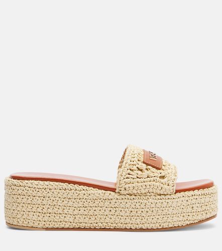 Sandali espadrillas in rafia con platform - Versace - Modalova