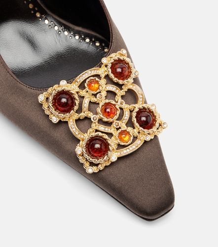 Cupida 70 embellished satin slingback pumps - Manolo Blahnik - Modalova