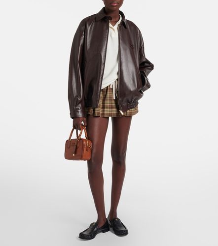 Miu Miu Logo leather jacket - Miu Miu - Modalova