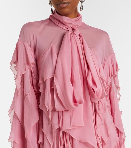 Abito corto in chiffon a balze - Blumarine - Modalova